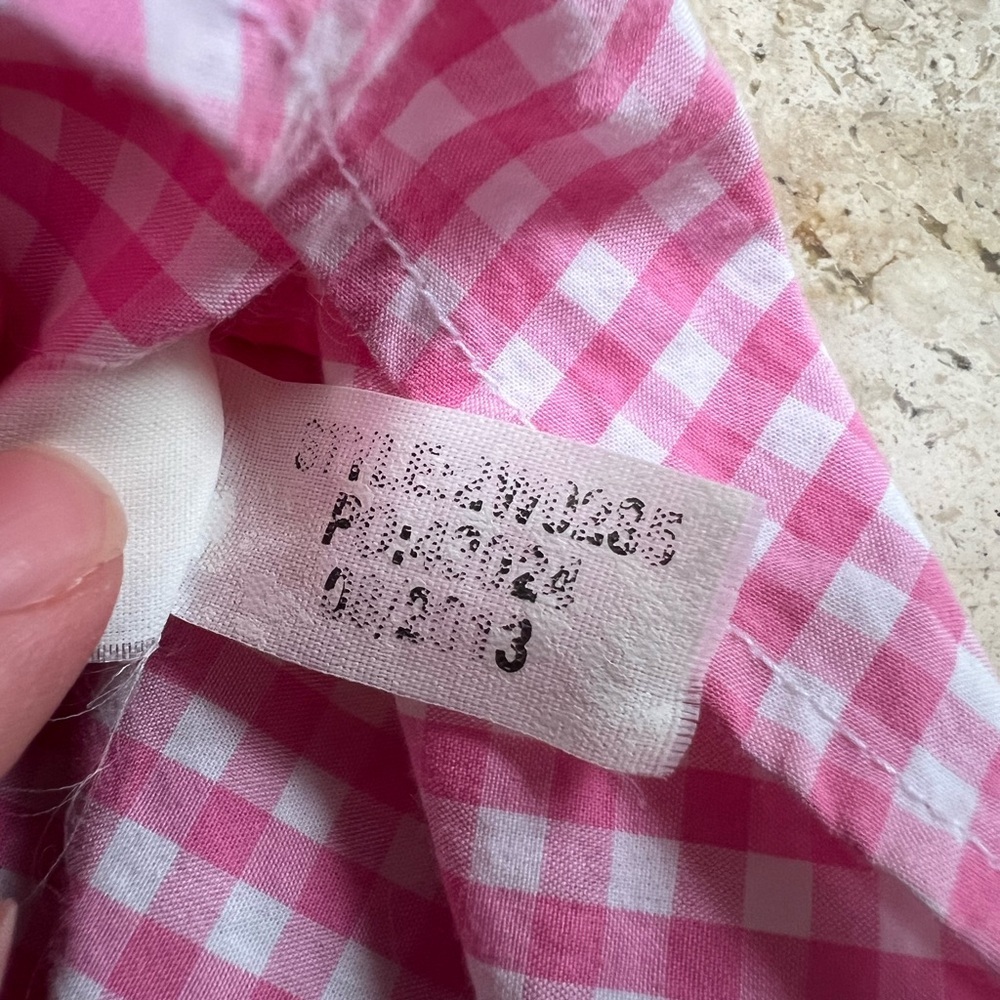 VINEYARD VINES Pink & White Gingham Check Preppy Whale Logo Shirt Size 2 2013 - Picture 6 of 6